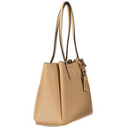 Beige Polyurethane Womens Bag