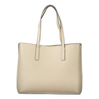 Beige Polyurethane Women's Bag
