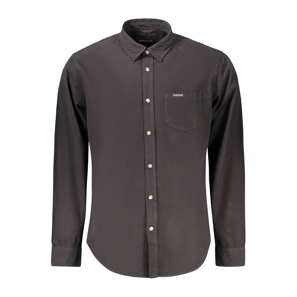Black Cotton Men's Shirt