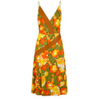 Yellow Silk Women Dress
