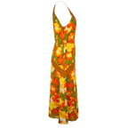 Yellow Silk Women Dress