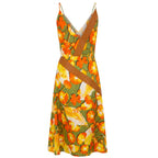 Yellow Silk Women Dress