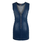 Blue Cotton Women Dress