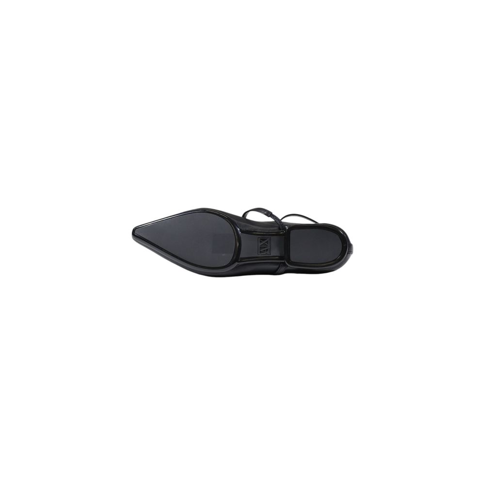 Black Polyester Platform Pumps