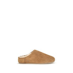 Beige Leather Mules