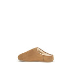 Beige Leather Mules