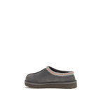 Gray Leather Mules