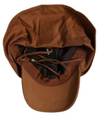 Men Brown Cotton Double Brim Baseball Cap Hat