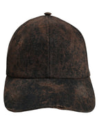 Men Brown Cotton Distressed Baseball Cap Hat