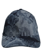 Men Blue All Over Logo Cotton Baseball Cap Hat