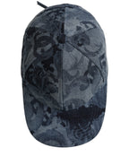 Men Blue All Over Logo Cotton Baseball Cap Hat
