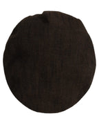 Men Brown Cotton Flat Cloth Newsboy Cap Hat