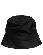 Men Black Nylon Wide Brim Bucket Capello Hat