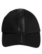 Men Black Cotton Baseball Cap 6 Panels Hat