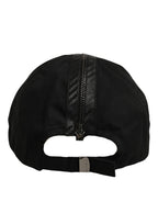 Men Black Cotton Baseball Cap 6 Panels Hat