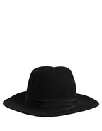 Men Black Classic Wide Brim Fedora Capello Hat