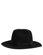 Men Black Classic Wide Brim Fedora Capello Hat