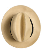 Men Beige Paper Straw Fedora Panama Capello Hat