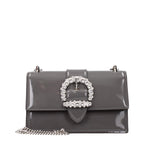 Gray Leather Shoulder Bag