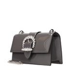 Gray Leather Shoulder Bag