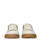 Beige Leather Sneakers