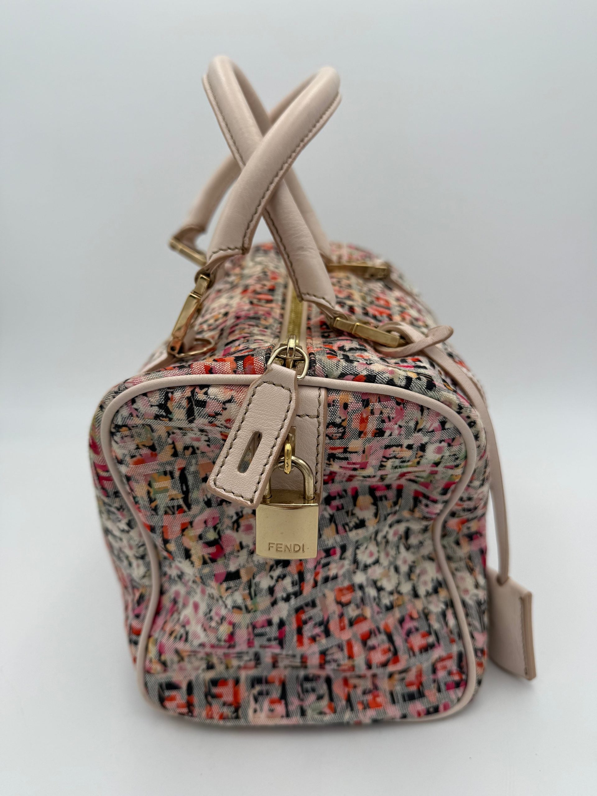 FENDI FF Canvas Flowers Handbag