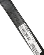 Black Textured Leather Gold Buckle Belt Strap Bracelet