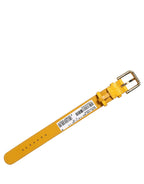 Yellow Textured Leather Gold Buckle Belt Strap Bracelet
