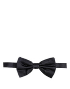 Men Black 100% Silk Adjustable Neck Papillon Bow Tie