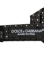 Men Black Polka Dot Silk Adjustable Neck Papillon Bow Tie