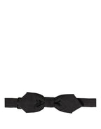 Men Black 100% Silk Adjustable Neck Papillon Bow Tie