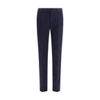 Blue Elastane Casual Pants