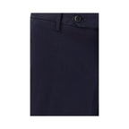 Blue Elastane Casual Pants