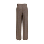 Brown Wool Oves Aries Casual Pants