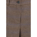 Brown Wool Oves Aries Casual Pants