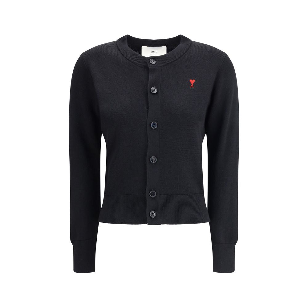 Black Merino Wool Cardigan