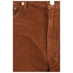 Brown Cotton Casual Pants