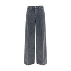 Gray Cotton Casual Pants