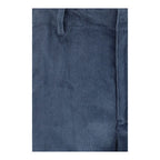 Blue Cotton Casual Pants