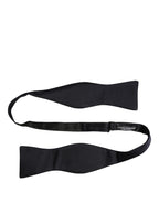Men Black 100% Silk Adjustable Neck Papillon Bow Tie