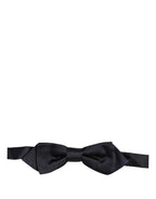 Men Dark Blue 100% Silk Adjustable Neck Papillon Bow Tie