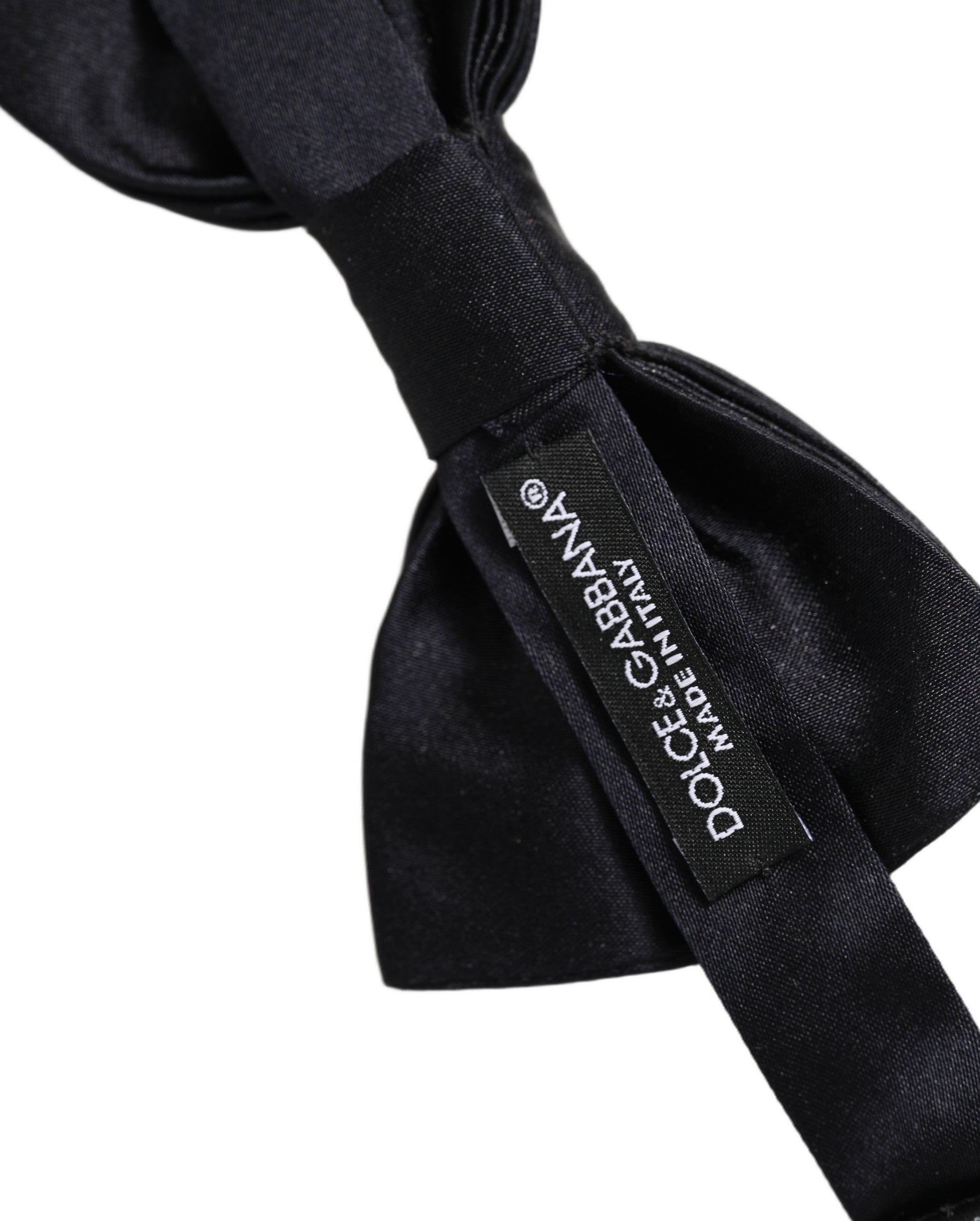 Men Black 100% Silk Adjustable Neck Papillon Bow Tie