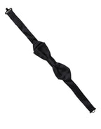 Men Black 100% Silk Adjustable Neck Papillon Bow Tie