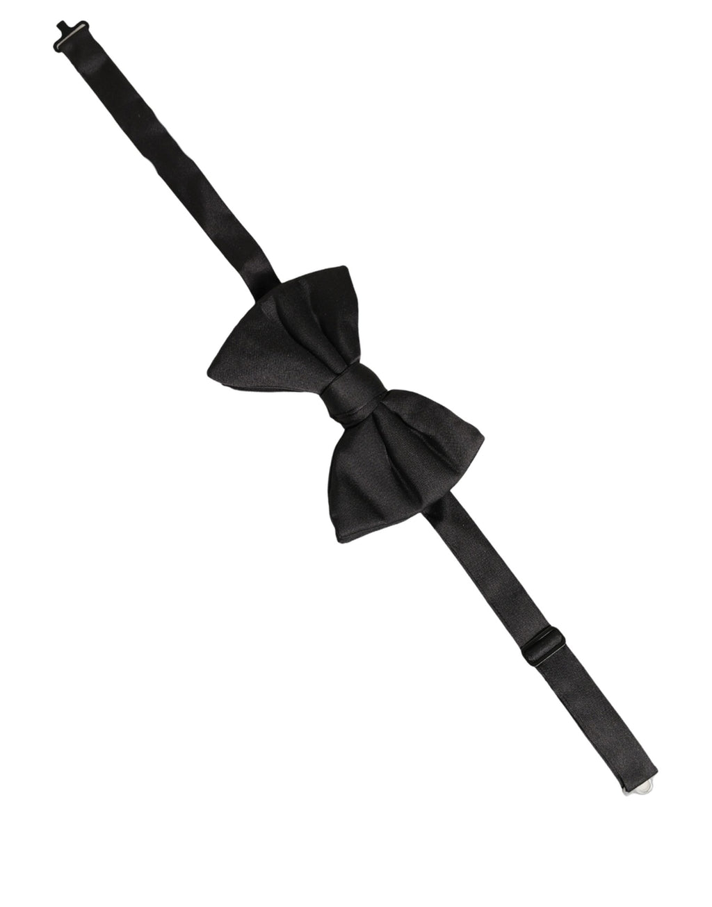 Men Black 100% Silk Adjustable Neck Papillon Bow Tie