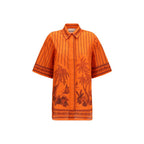 Orange Cotton Pattern Shirt