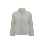 White Polyester Full-Length Jacket