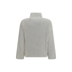 White Polyester Full-Length Jacket