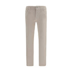 Beige Cotton Casual Pants