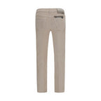 Beige Cotton Casual Pants