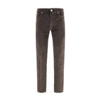 Brown Cotton Casual Pants